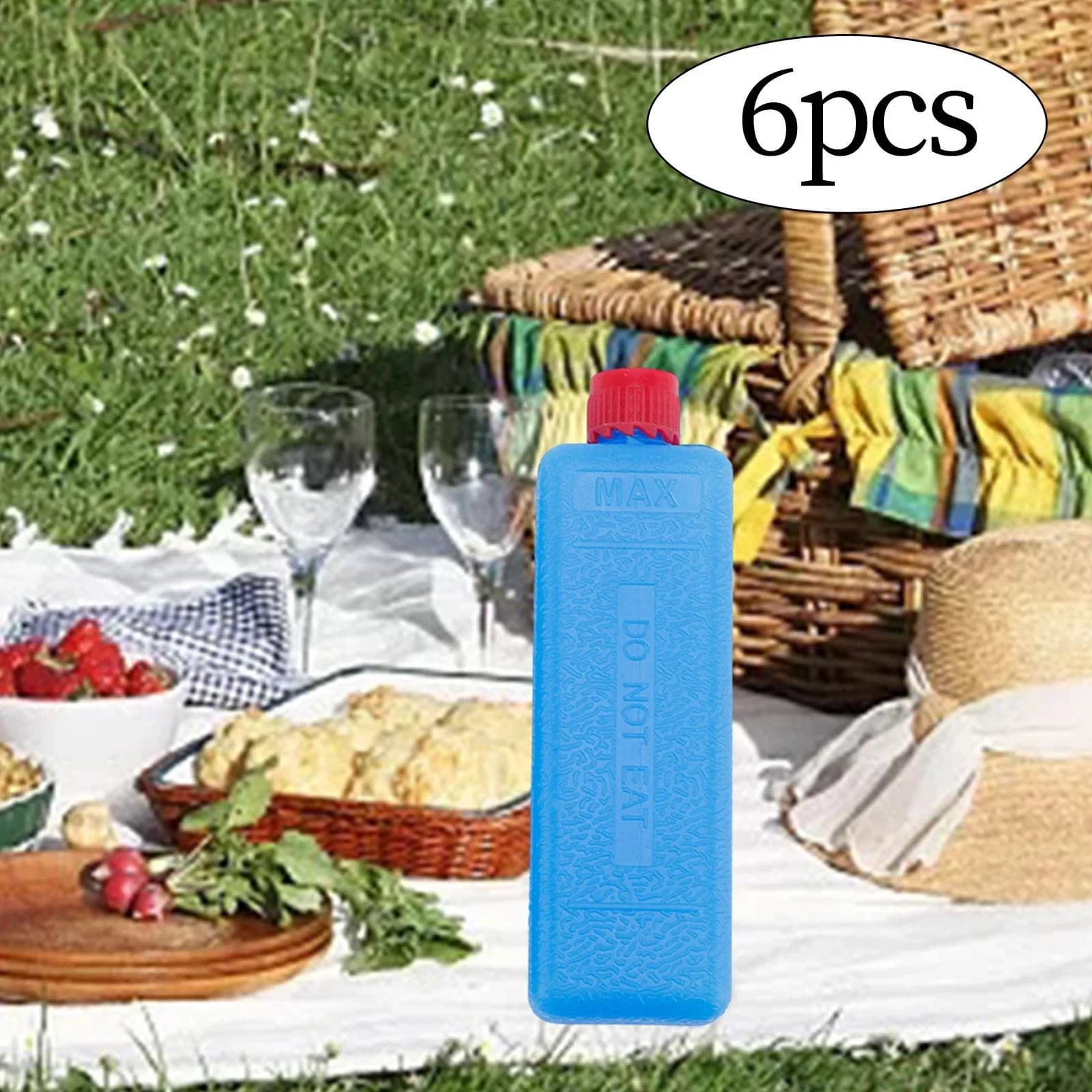 Bolsas de Gelo Reutilizáveis Retangulares para Camping e Piquenique - 6 a 12 Peças