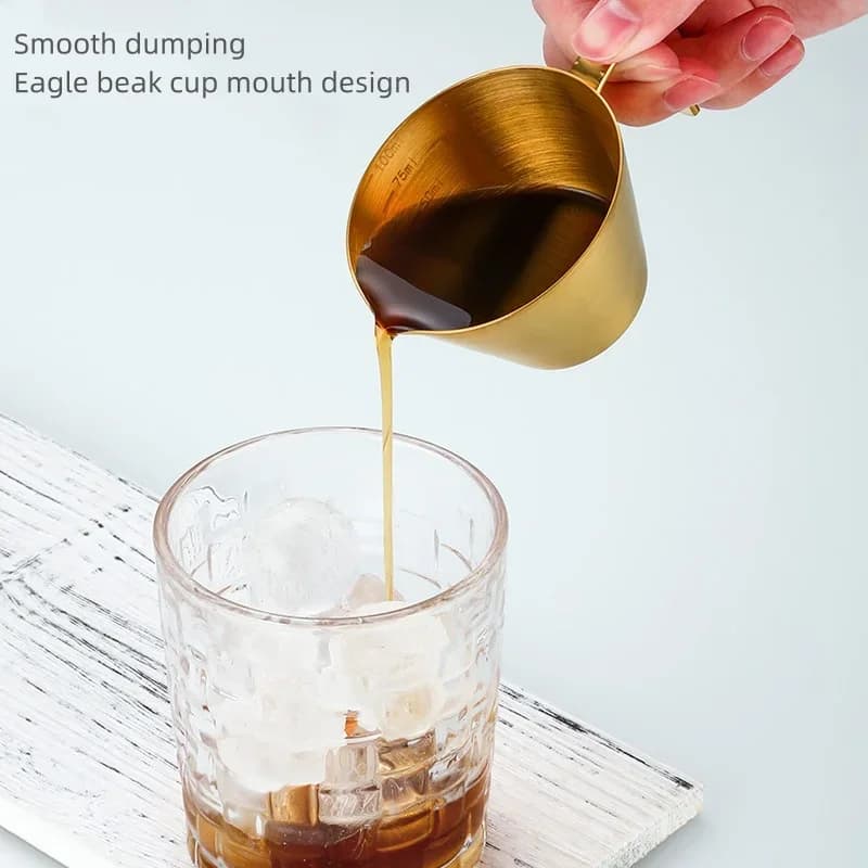 Copo Medidor para Café Espresso em Aço Inox 304 com Escala