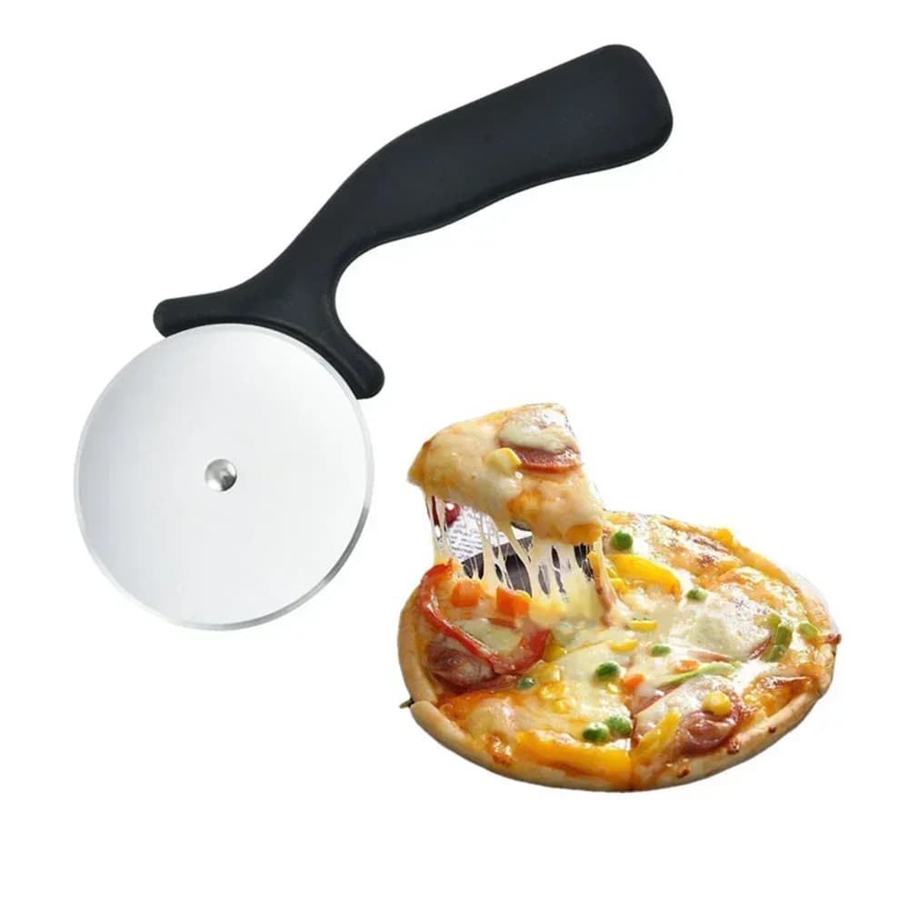 Cortador de Pizza em Aço Inox Rolo Carretilha para Massas e Doces