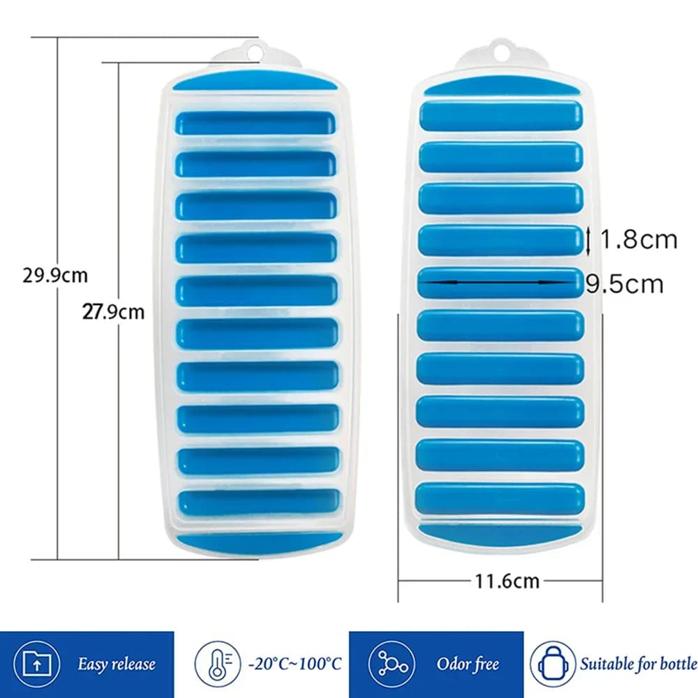 Forma de Gelo em Bastão com Tampa Reutilizável para Garrafas de Água e Squeeze