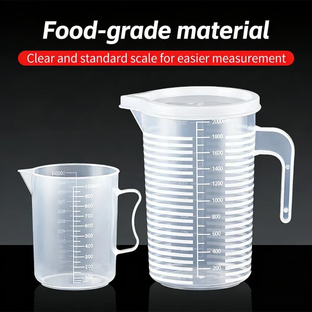 Copo Medidor Graduado 100-5000ml Plástico PC Grau Alimentício para Cozinha e Confeitaria