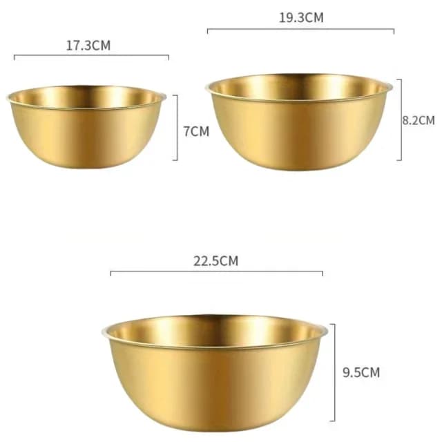 Conjunto de 1-3 Tigelas de Aço Inoxidável com Medidor para Cozinha, Confeitaria e Armazenamento de Alimentos