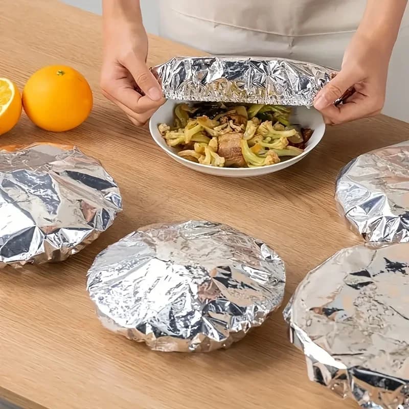 Tampas Térmicas de Papel-Alumínio para Pratos e Tigelas 10/100 Peças