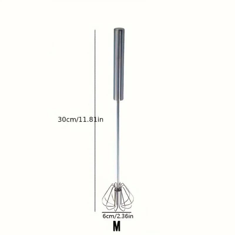 Batedor de Ovos Semiautomático em Aço Inox Mixer para Cozinha e Confeitaria
