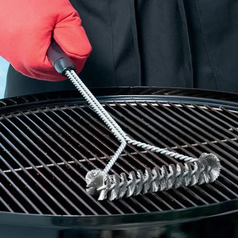 Escova de Limpeza para Grelha de Churrasco em Cerdas de Aço Inox