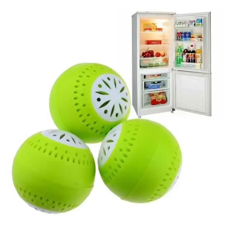 Kit com 3 Esferas Desodorizadoras para Geladeira com Carvão Ativado Elimina Odores