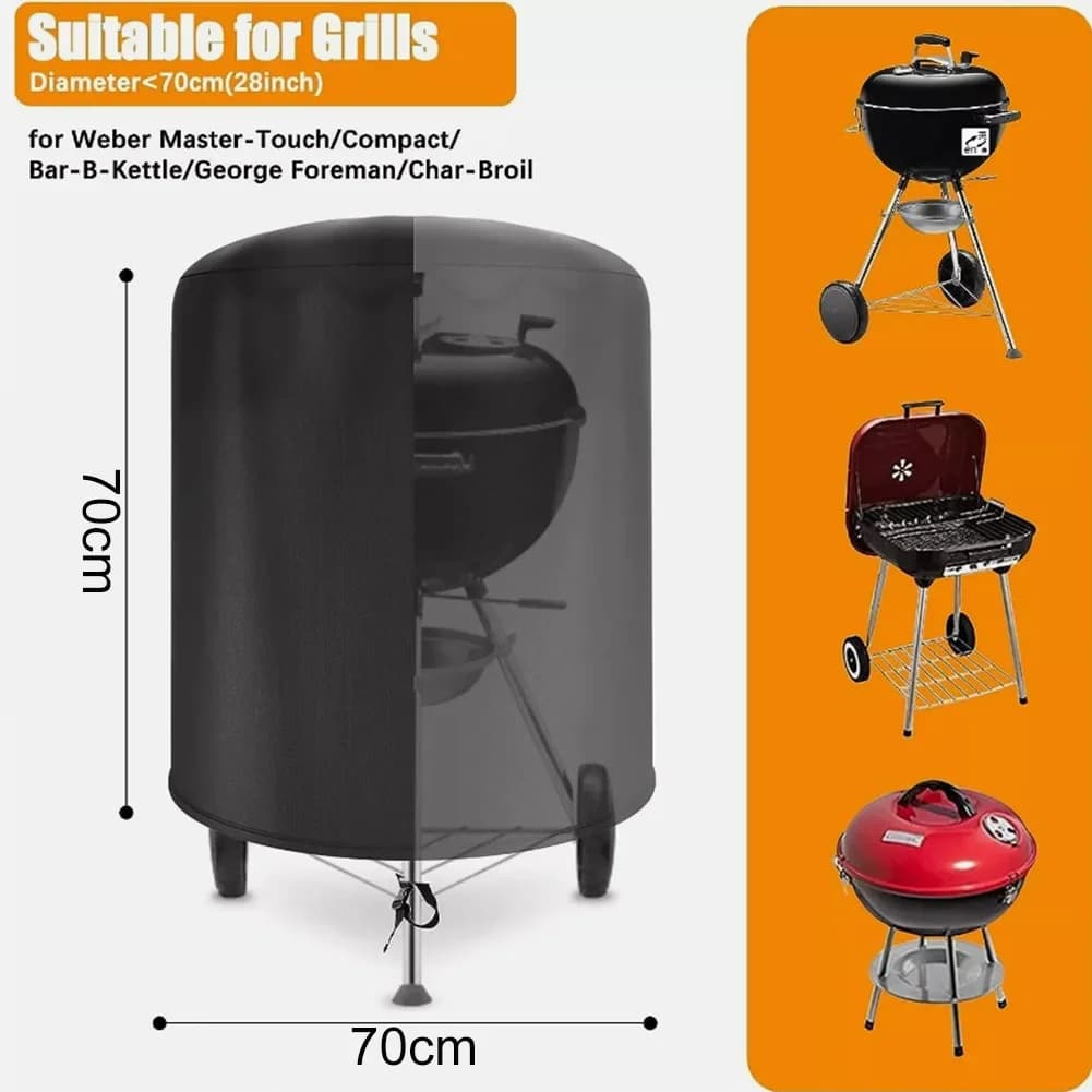 Capa Raweao Impermeável para Churrasqueira Redonda Weber em Tecido Oxford 57Cm