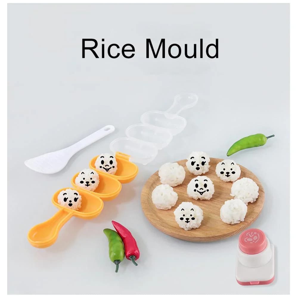 Cortador de Alga Nori e Molde para Onigiri e Sushi