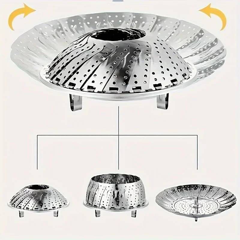 Cesto para Cozimento a Vapor em Inox Dobrável Expansível 6-10.5" para Panelas