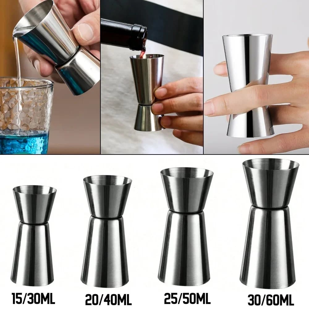 Dosador Duplo de Inox para Bebidas e Coquetéis Bar Jigger