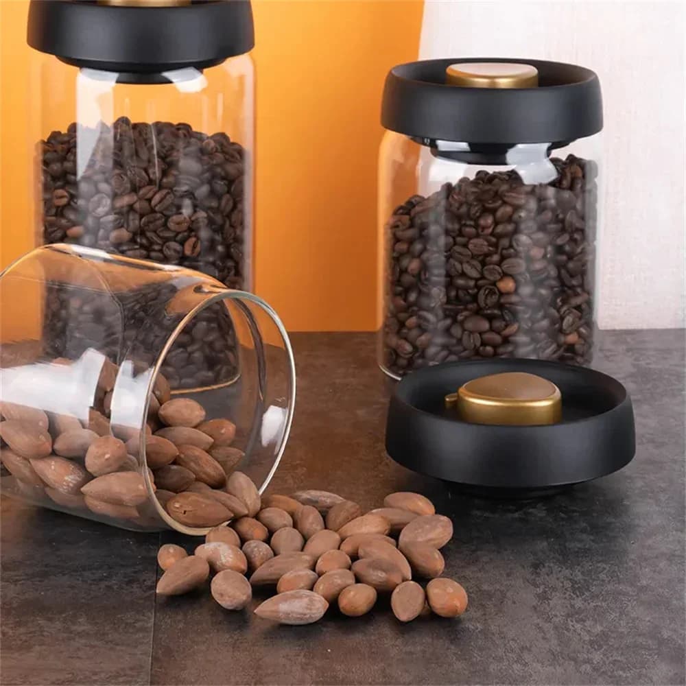 Pote Hermético de Vidro a Vácuo para Café e Alimentos