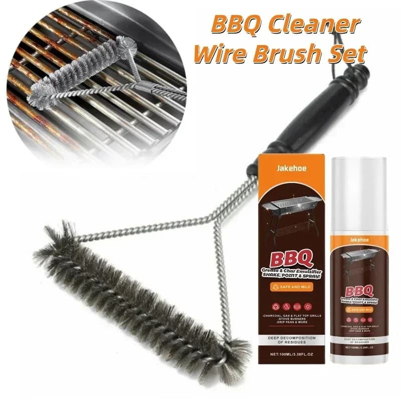 Escova de Limpeza para Grelha de Churrasco em Cerdas de Aço Inox