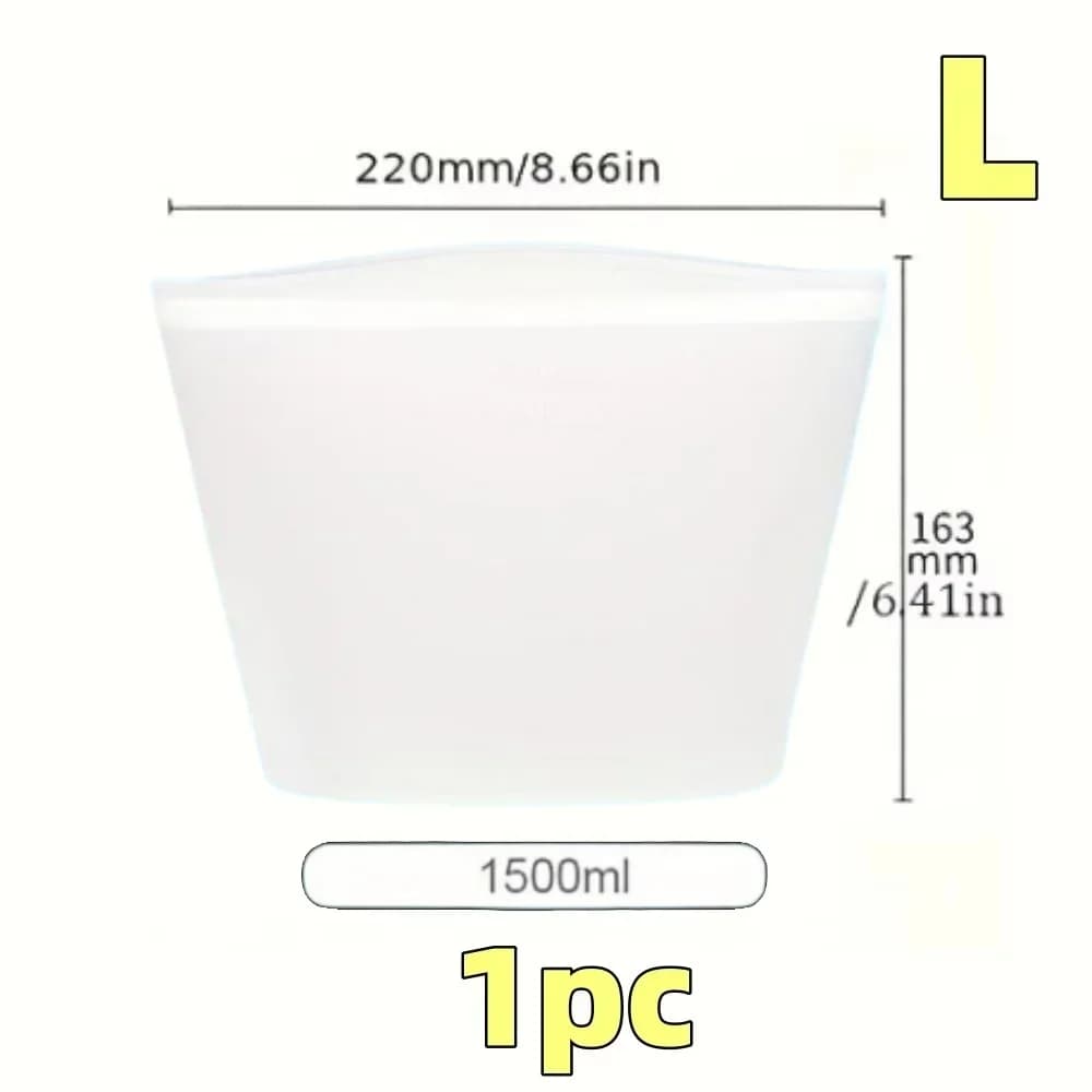 Kit Sacos Herméticos de Silicone Reutilizáveis para Alimentos e Geladeira