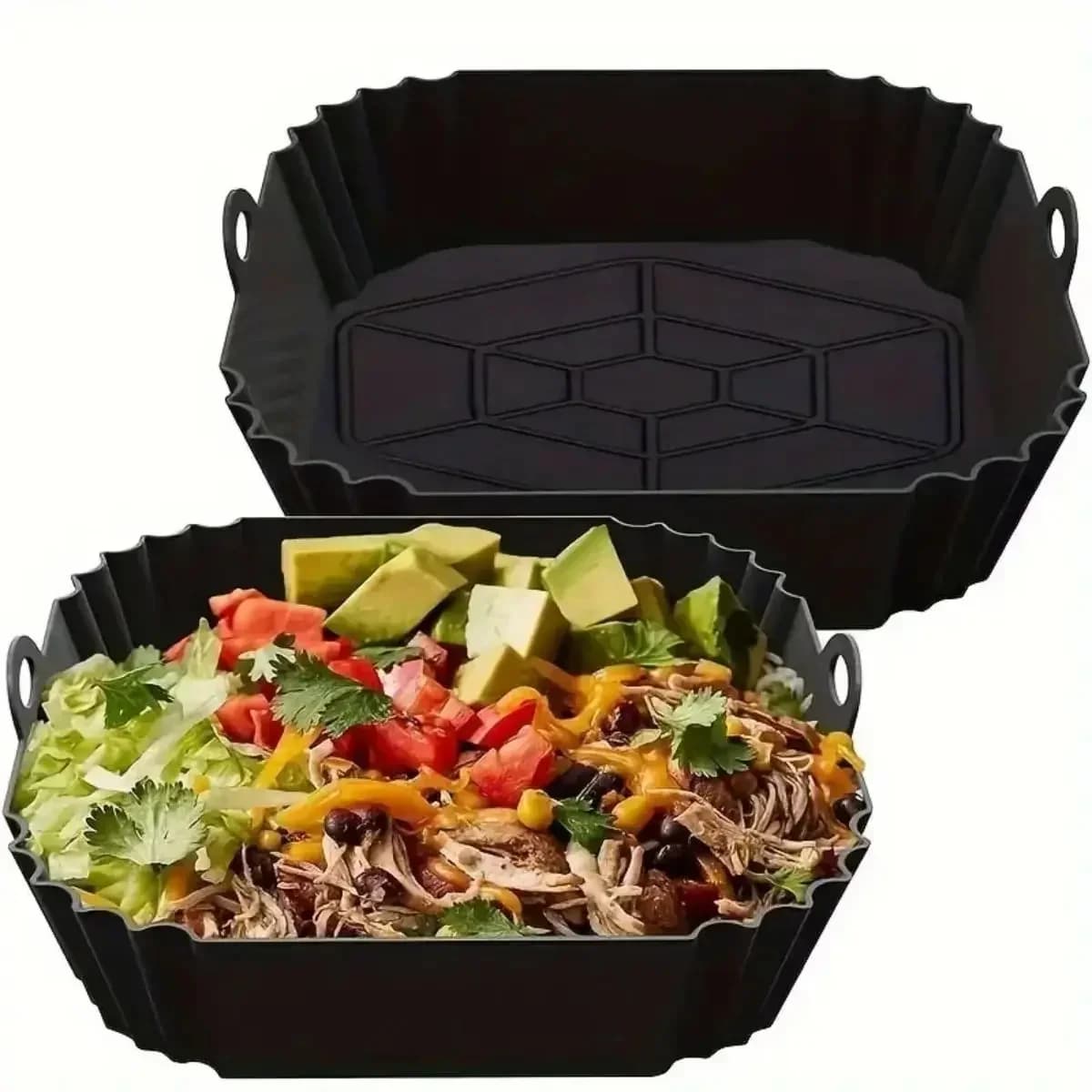 Forma de Silicone Reutilizável para Air Fryer Antiaderente Resistente ao Calor