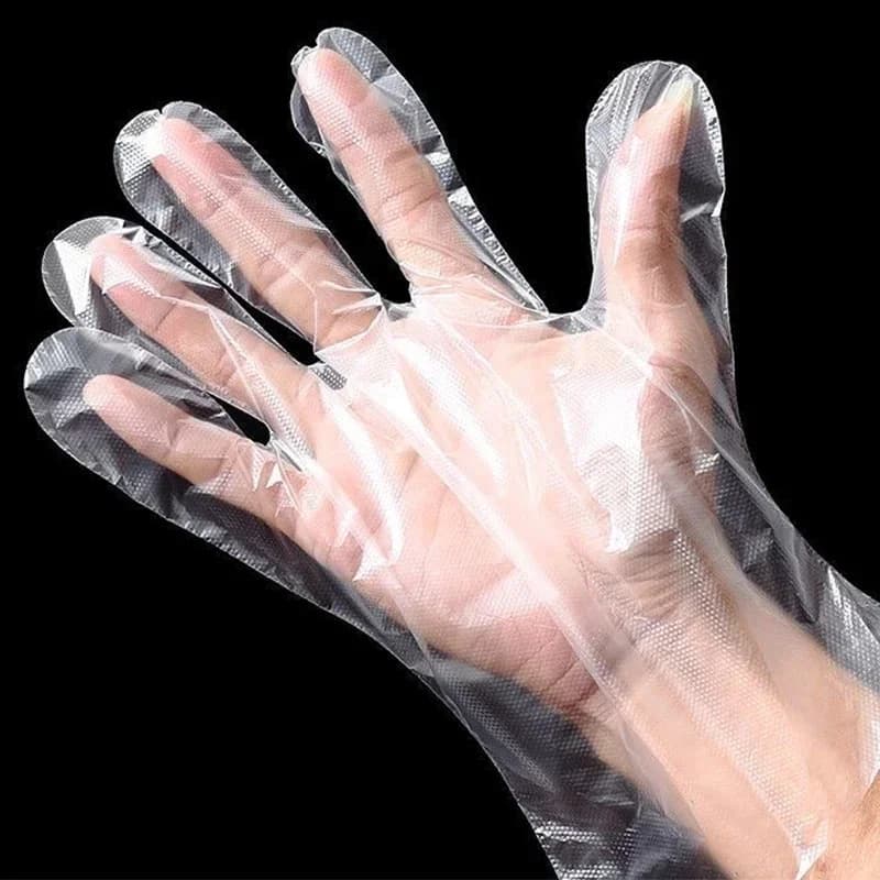 Luvas Plásticas Descartáveis Transparentes Sem Látex para Culinária e Limpeza