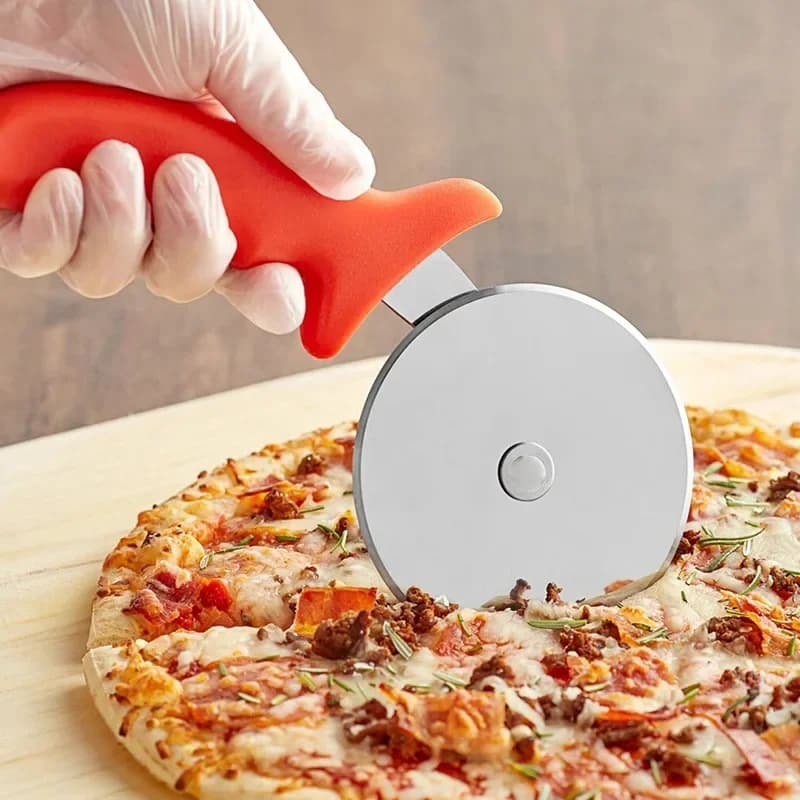 Cortador de Pizza em Aço Inox Rolo Carretilha para Massas e Doces