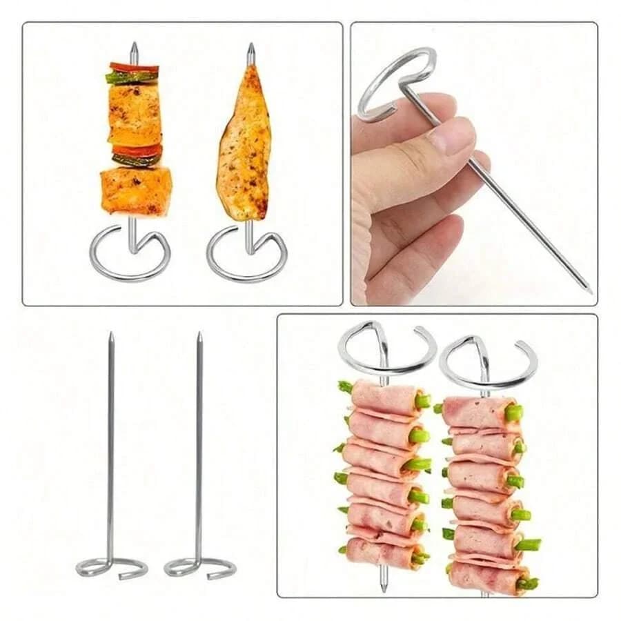 Espetos de Inox para Churrasco Reutilizáveis 10/20/30 Peças