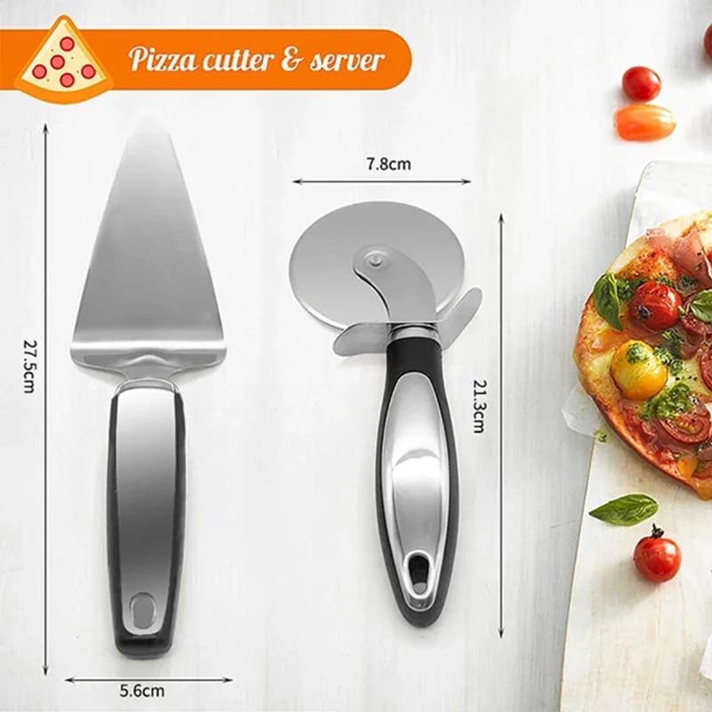 Cortador de Pizza em Aço Inoxidável Premium Carretilha para Massas e Tortas