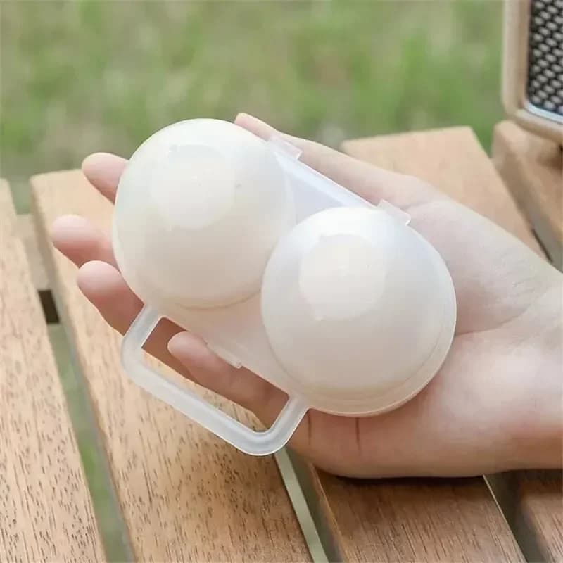 Porta-Ovos Portátil para 2 Ovos com Proteção Anti-Impacto para Geladeira e Camping