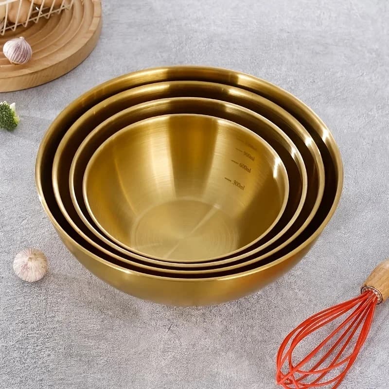 Jogo de 3 Tigelas Multiuso em Aço Inox Bowls para Salada e Massas