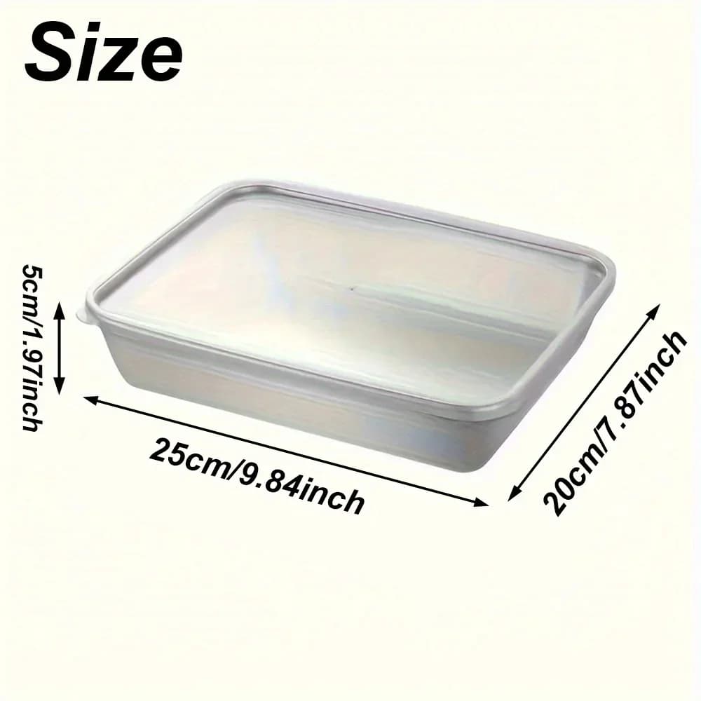Kit 3 Potes Marmita em Aço Inox Herméticos Empilháveis com Tampa Transparente