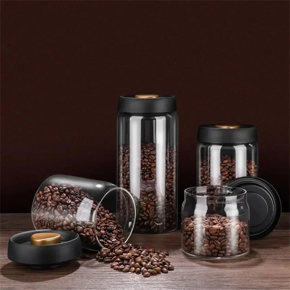 Pote Hermético de Vidro a Vácuo para Café e Alimentos