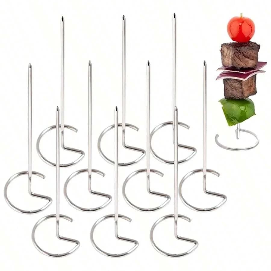 Espetos de Inox para Churrasco Reutilizáveis 10/20/30 Peças