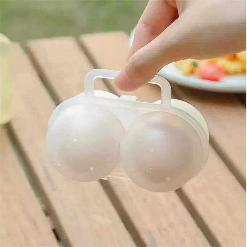 Porta-Ovos Portátil para 2 Ovos com Proteção Anti-Impacto para Geladeira e Camping