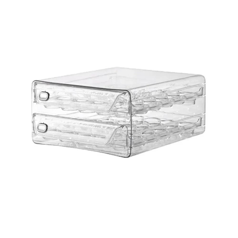 Porta-Ovos Duplo Transparente Organizador com Marcador de Tempo