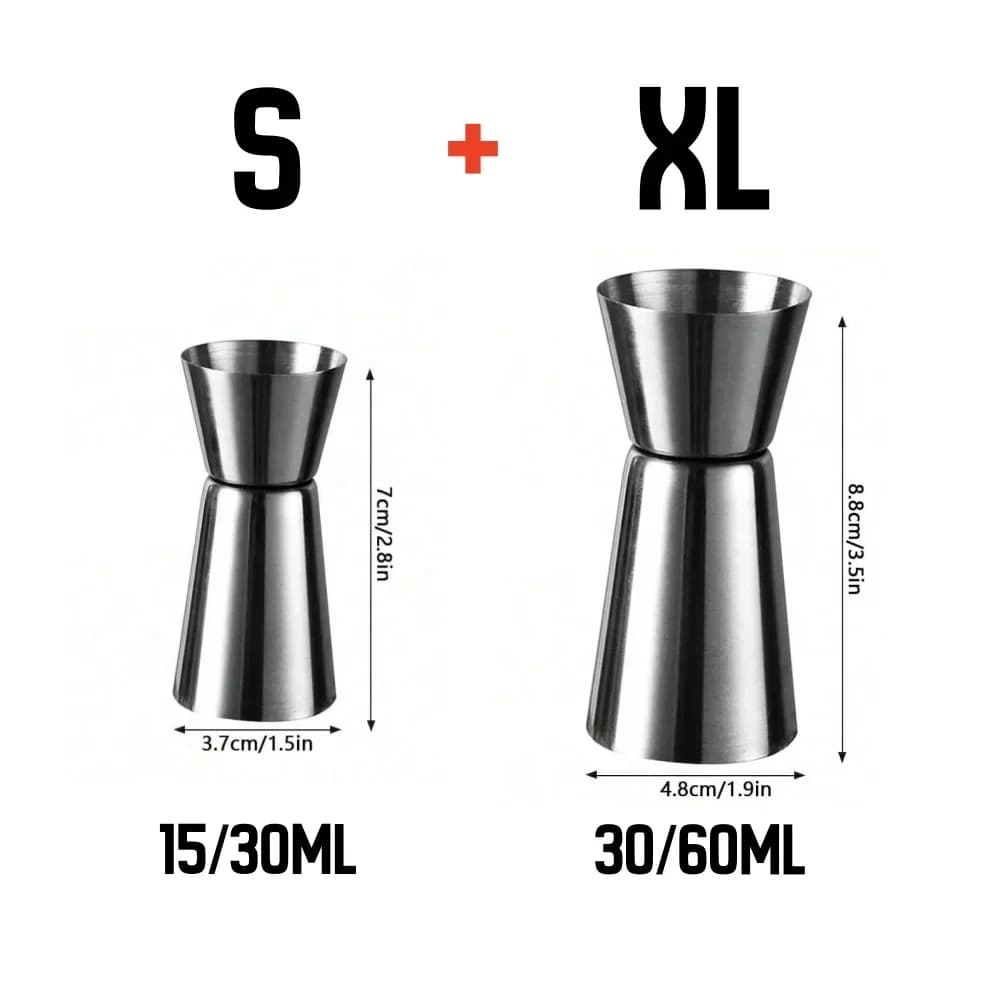 Dosador Duplo de Inox para Bebidas e Coquetéis Bar Jigger
