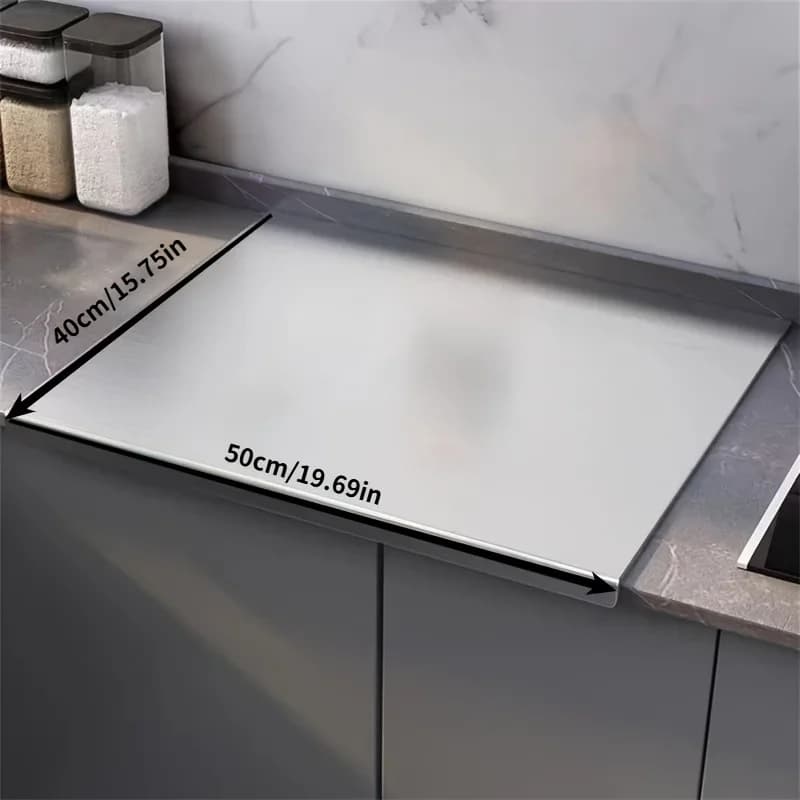 Tábua de Corte Dobrável Grande em Aço Inox para Cozinha e Churrasco