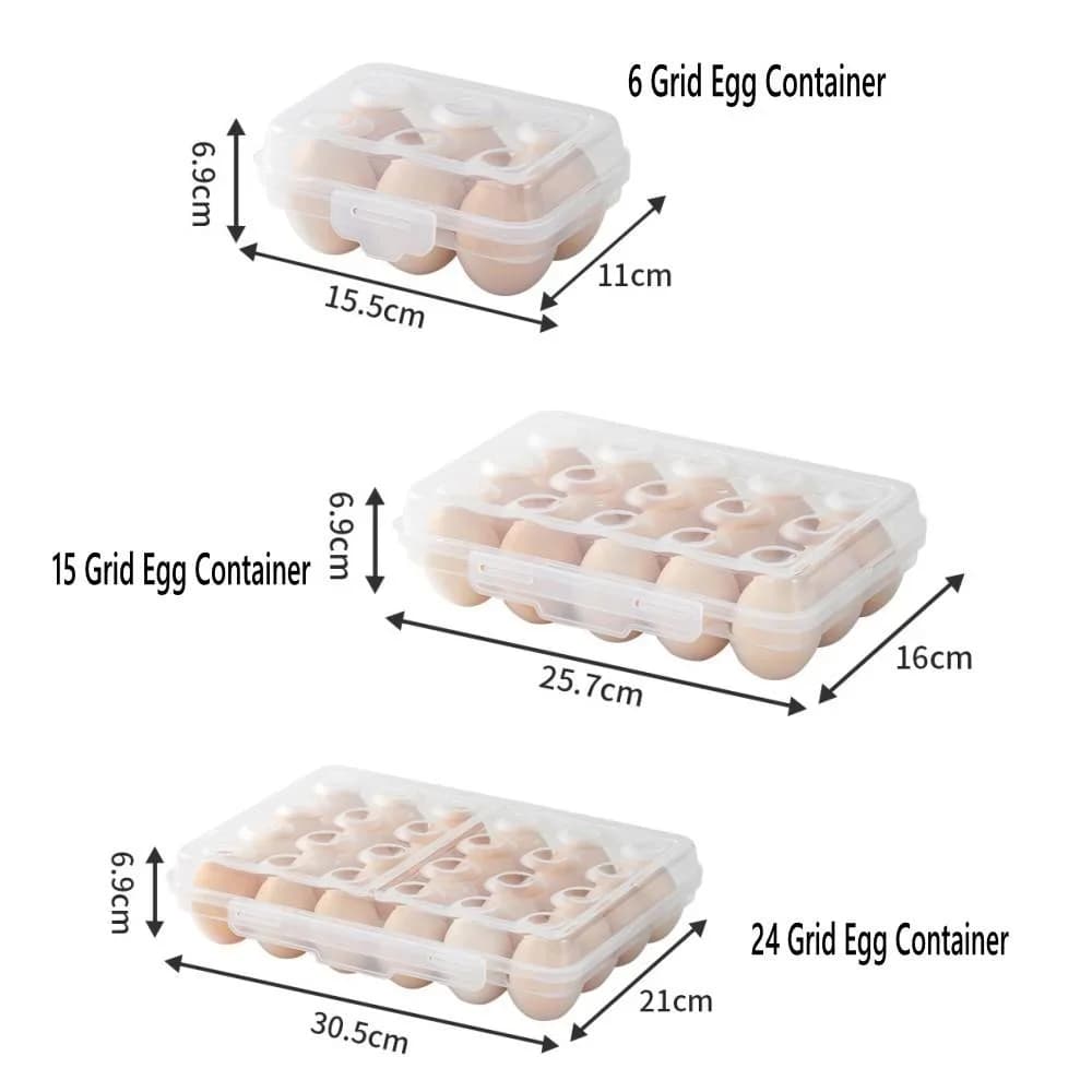 Porta-Ovos de Plástico com Tampa Organizador para Geladeira