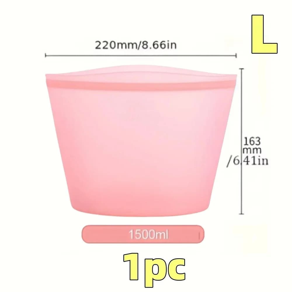 Kit Sacos Herméticos de Silicone Reutilizáveis para Alimentos e Geladeira