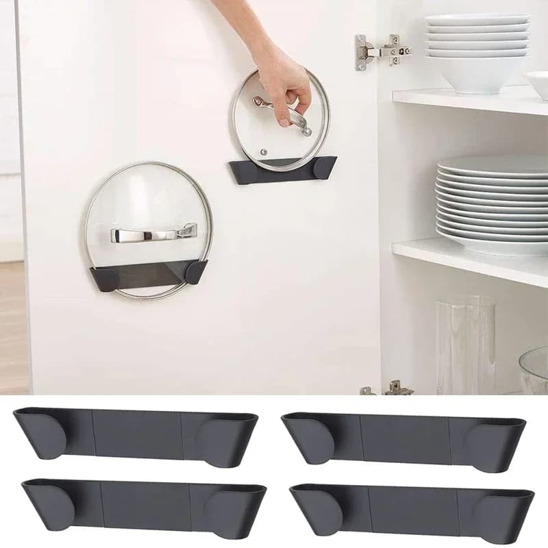Suporte Adesivo de Parede para Tampas de Panela - 1/2/4 Peças