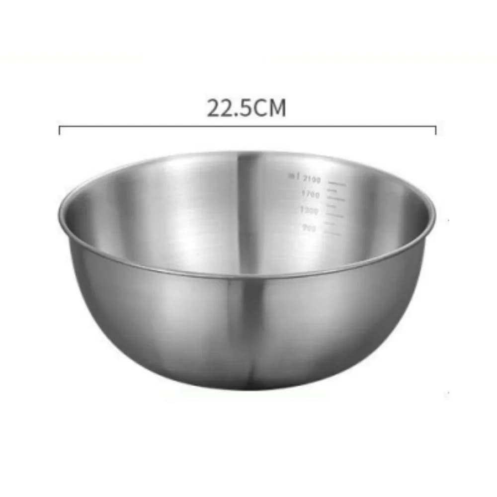 Conjunto de 1-3 Tigelas de Aço Inoxidável com Medidor para Cozinha, Confeitaria e Armazenamento de Alimentos