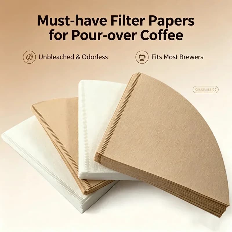 Filtros de Papel para Café V60 Formato V Descartáveis Não Branqueados 40/100 Unidades