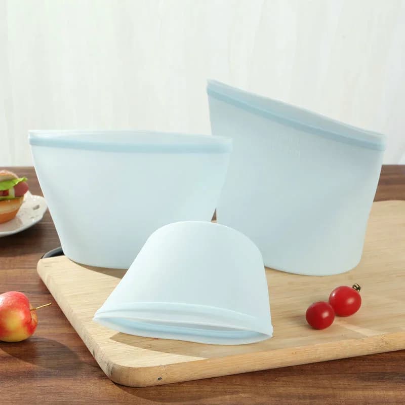 Kit Sacos Herméticos de Silicone Reutilizáveis para Alimentos e Geladeira