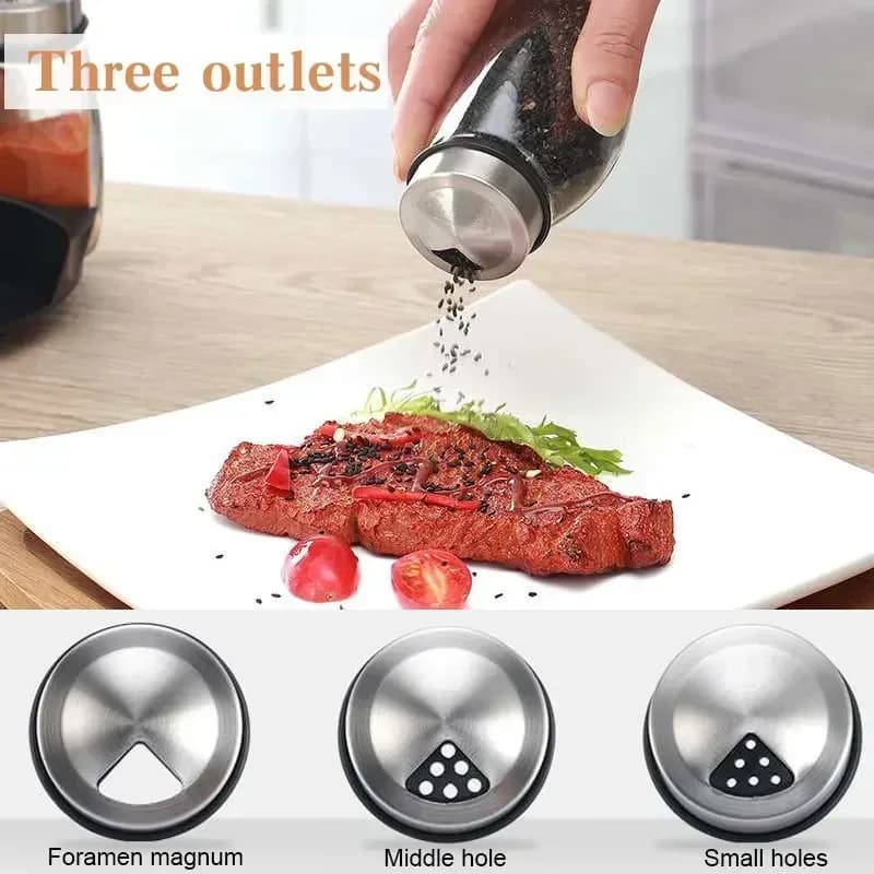 Porta-Temperos em Vidro com Suporte Organizador para Cozinha
