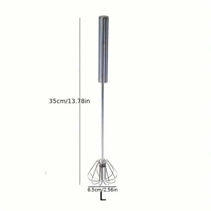 Batedor de Ovos Semiautomático em Aço Inox Mixer para Cozinha e Confeitaria