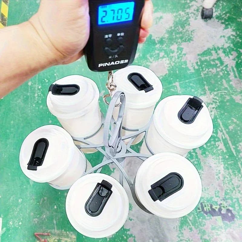 1/2 pçs Suporte Portátil para Bebidas 6 Compartimentos Bandeja Dobrável com Alça Reutilizável