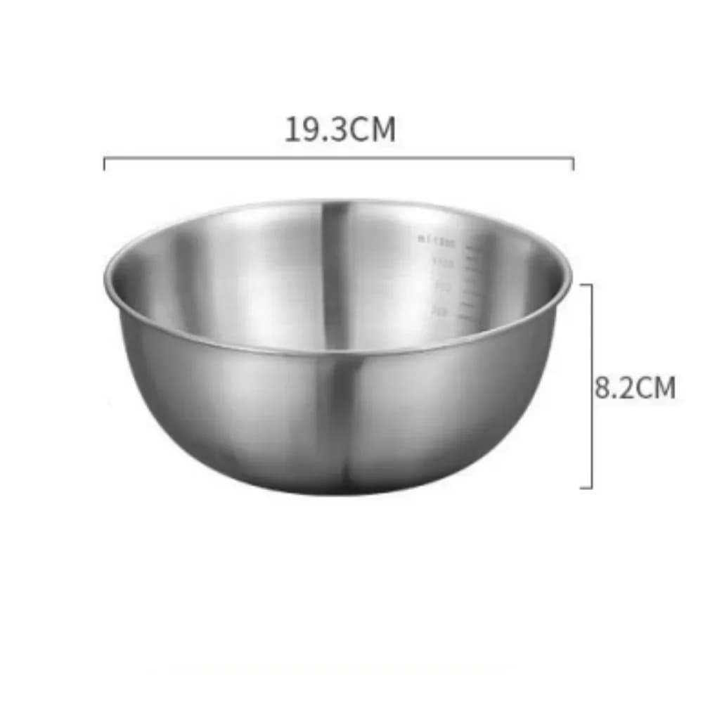 Conjunto de 1-3 Tigelas de Aço Inoxidável com Medidor para Cozinha, Confeitaria e Armazenamento de Alimentos