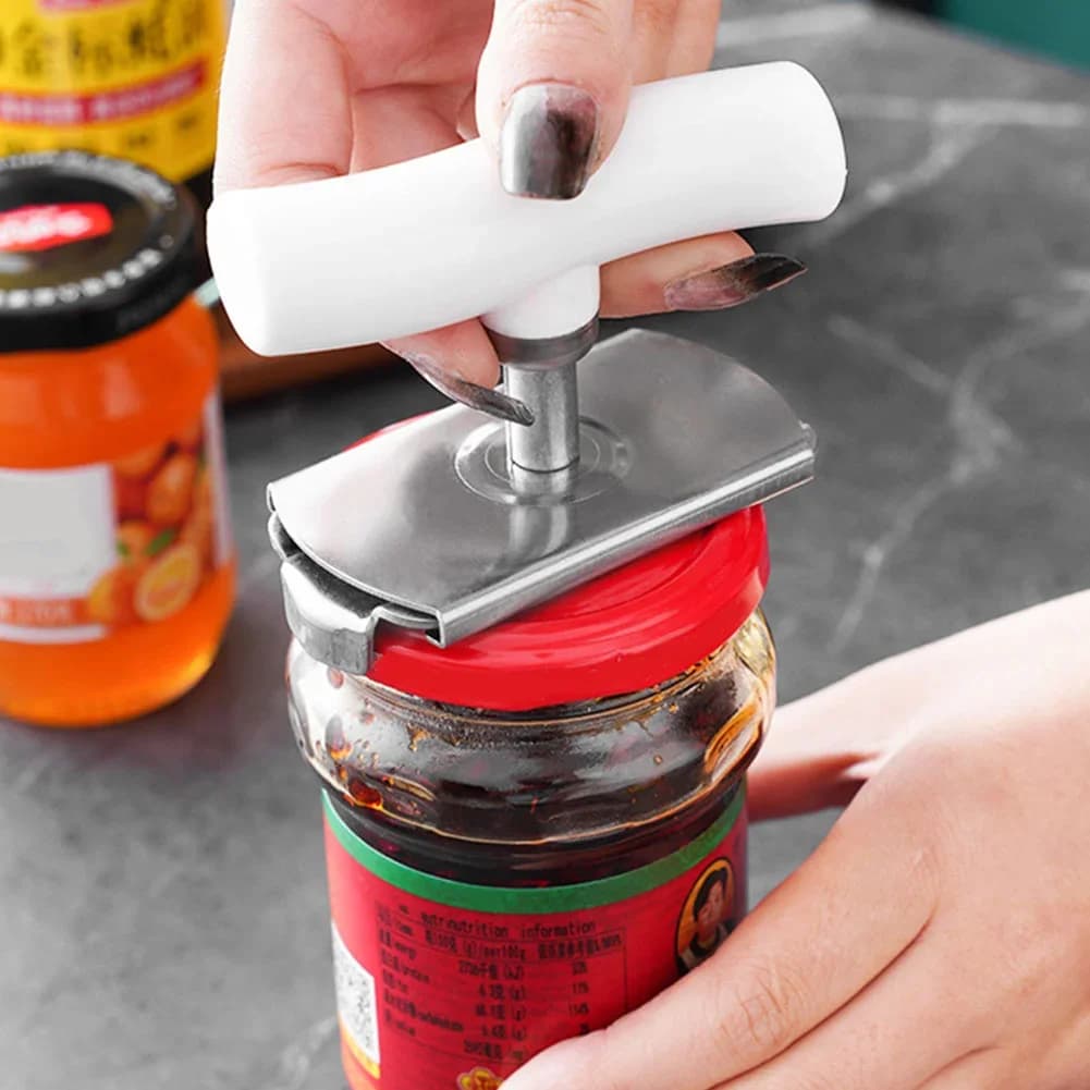 Abridor de Potes Multiuso em Aço Inox | Ferramenta Ajustável para Tampas de Latas e Garrafas
