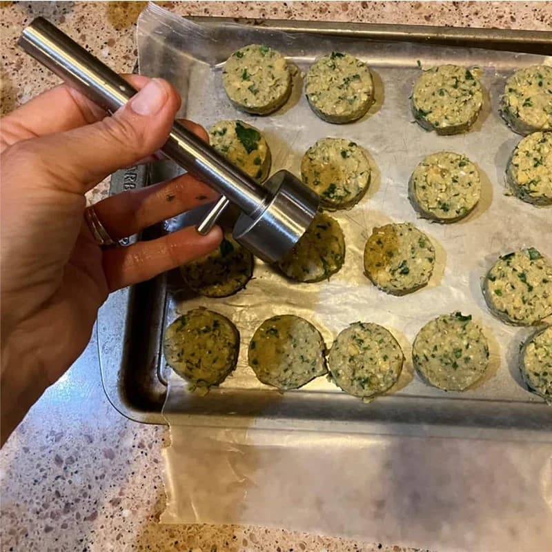 Modelador de Falafel e Almôndegas em Aço Inoxidável Colher Profissional Antiaderente