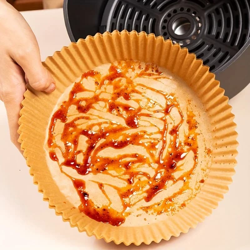 Forros de Papel Descartáveis para Air Fryer - Antiaderente e Resistente a Óleo
