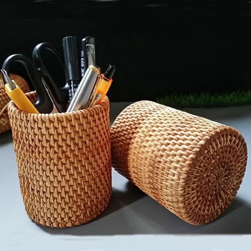 Porta-Talheres e Utensílios Organizador em Rattan