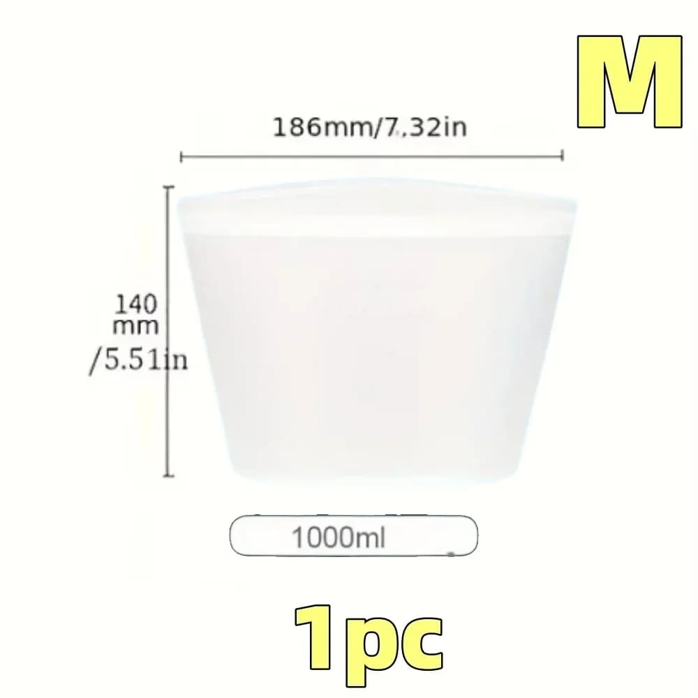 Kit Sacos Herméticos de Silicone Reutilizáveis para Alimentos e Geladeira