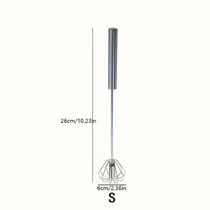 Batedor de Ovos Semiautomático em Aço Inox Mixer para Cozinha e Confeitaria