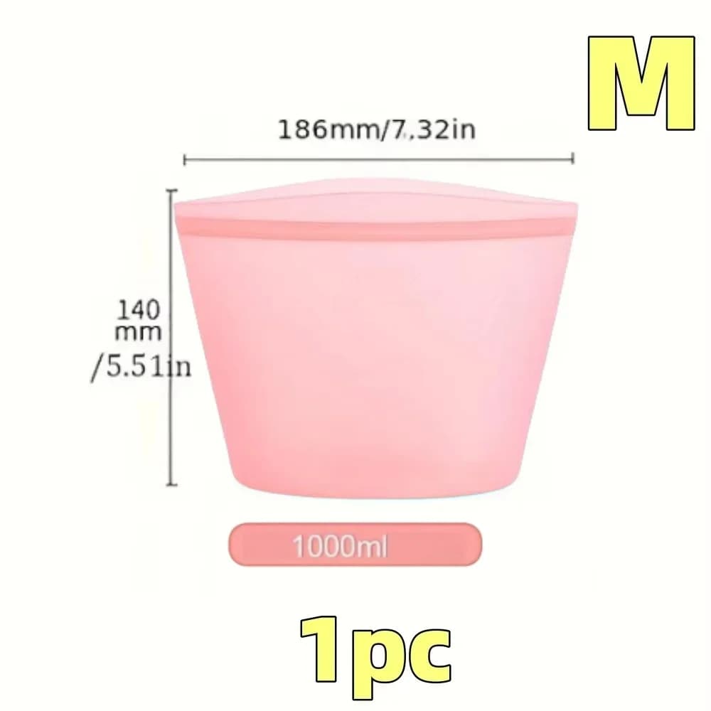 Kit Sacos Herméticos de Silicone Reutilizáveis para Alimentos e Geladeira
