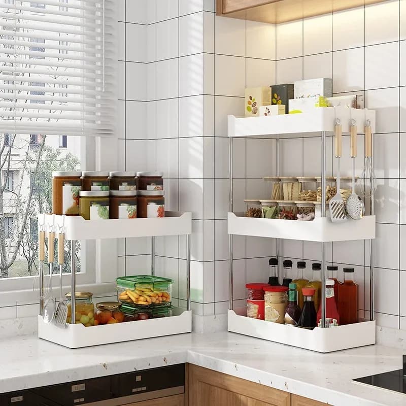 Organizador Porta-Temperos de Bancada Multiuso para Cozinha