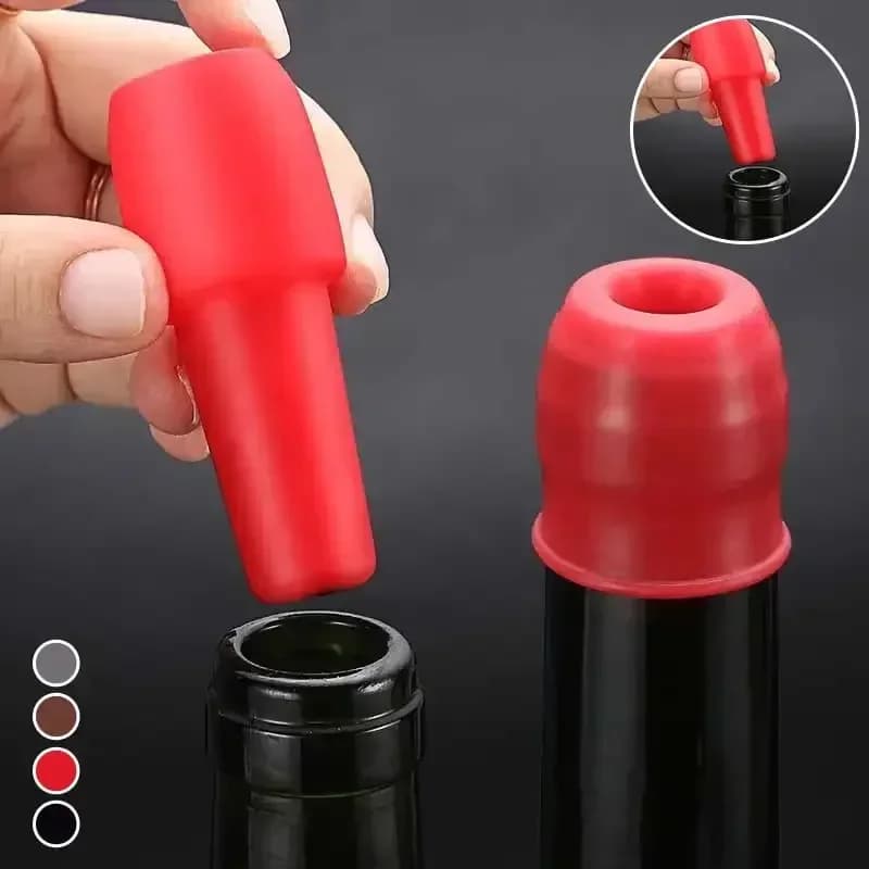 Tampa para Garrafa de Vinho Universal em Silicone com Vedação Dupla
